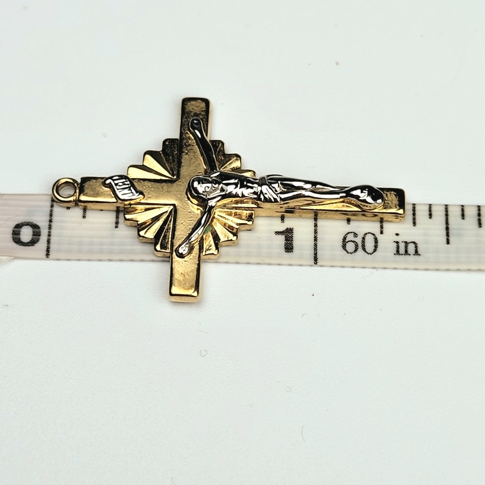Vintage Uncas 14K GE Lind Crucifix Cross Pendant - 5/16th inch - Picture 3 of 8